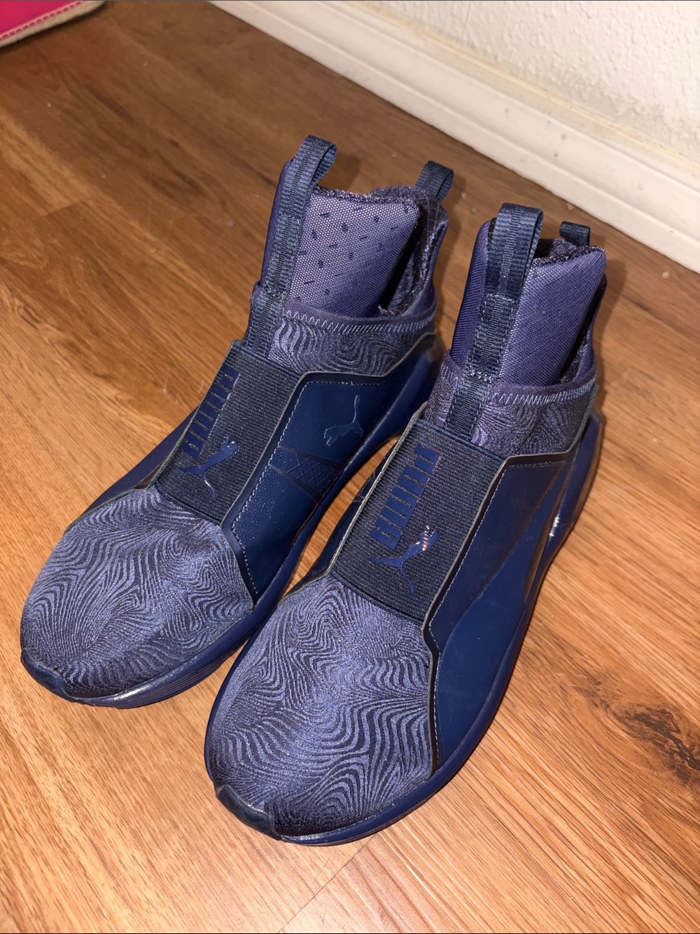 Puma Men’s Navy Slip-On High-Top Sneakers
